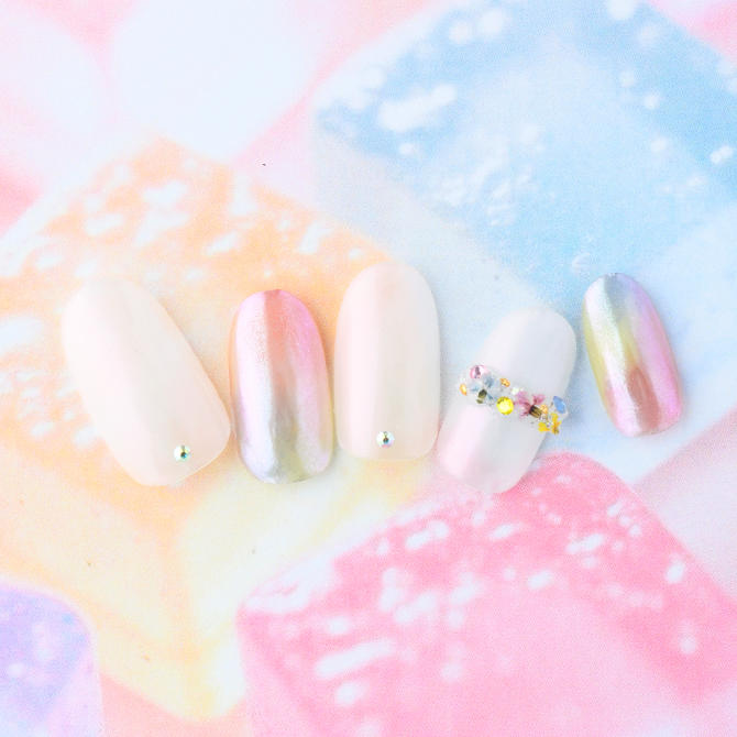 <center>指先を傾けるたび表情が変わる春色ミラーアート<br>(L03-ST13)</center>