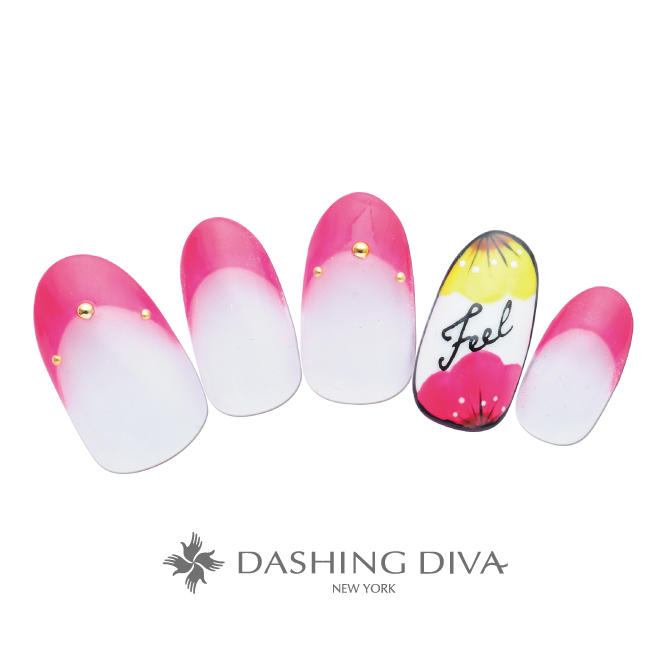 フレンチ フラワーアートでリゾート気分が盛り上がる夏のネイル ネイルデザイン ネイルサロンのダッシングディバ Dashing Diva