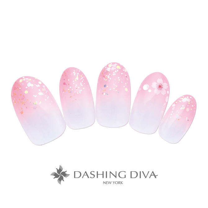 ピンクグラデーションの桜アートネイル ネイルデザイン ネイルサロンのダッシングディバ Dashing Diva