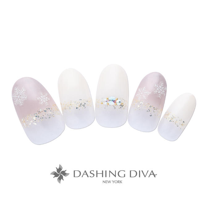 結晶アートのシンプル冬ネイル ネイルデザイン ネイルサロンのダッシングディバ Dashing Diva