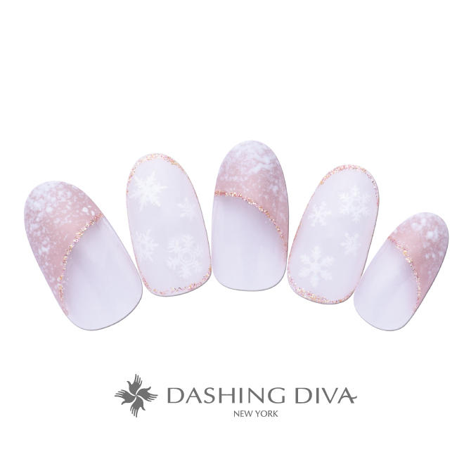 ピンク系で温かみのある雪の結晶デザイン（D01-34）