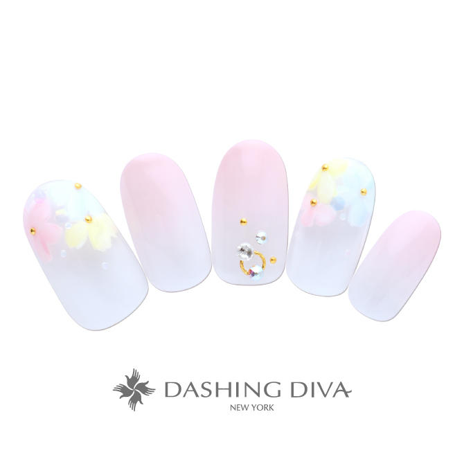 女性らしさを引き出すパステルフラワーフレンチ F02 Cp2 22 ネイルデザイン ネイルサロンのダッシングディバ Dashing Diva