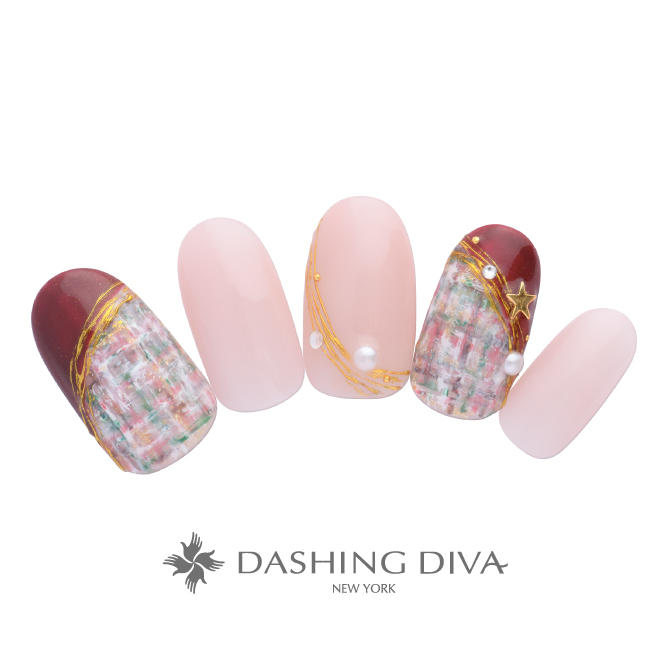 ボルドーの斜めフレンチにクリスマスなツイードスタイル (K11-CP1-P11)