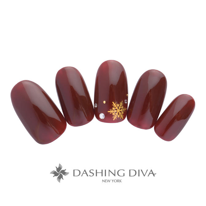 バーガンディーに映えるゴールドの雪の結晶(K11-CP1-L13)