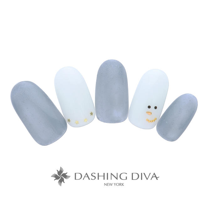 アイスブルーのマグネットにスノーマンのフェイスをON (K11-CP1-S12)