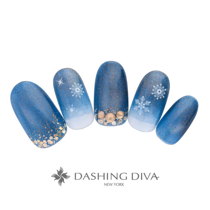 ネイビーのマグネットに映える雪の結晶アート (K11-CP1-S13)