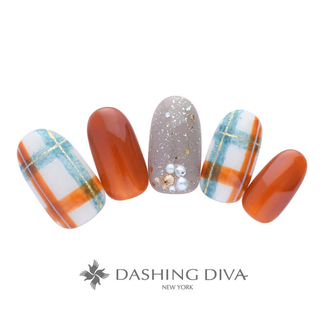 柔らかなブランケットチェックにゴールドラインのアクセント （K12-P11）