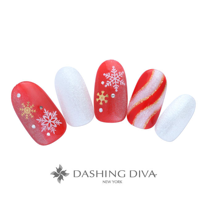 冬を鮮やかに彩るメリハリカラーのレッドに雪の結晶を （K12-P12）