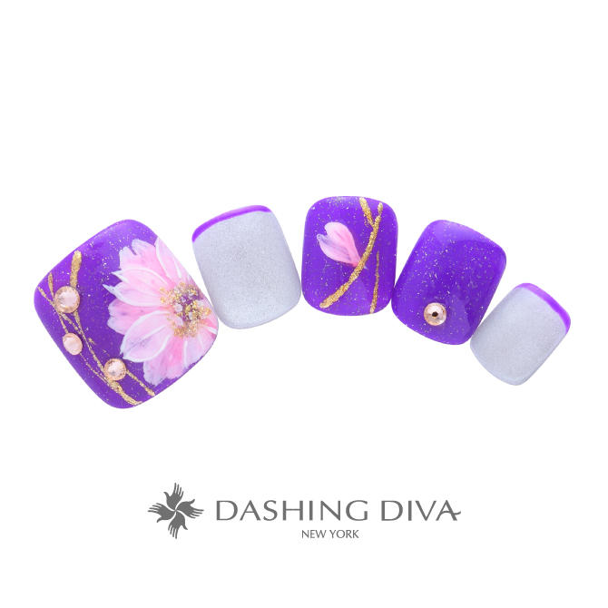 パープルベースのフラワーデザインはスタイリッシュな足元に (K12-P14)