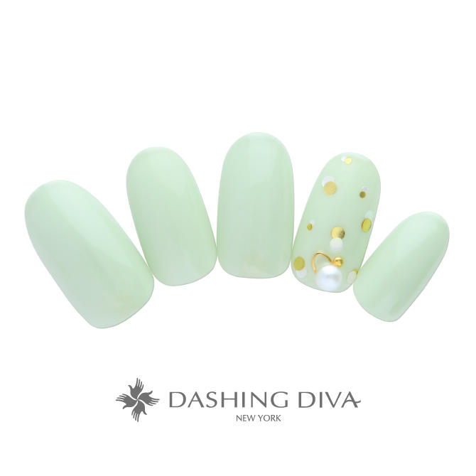 ライムグリーンに映えるゴールドホロとプチパール (K12-L11)