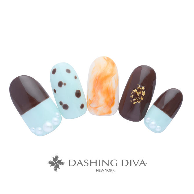 大人の指先にもピッタリ！ちょっぴりクールなチョコミントアート （L01-CP2-ST14）