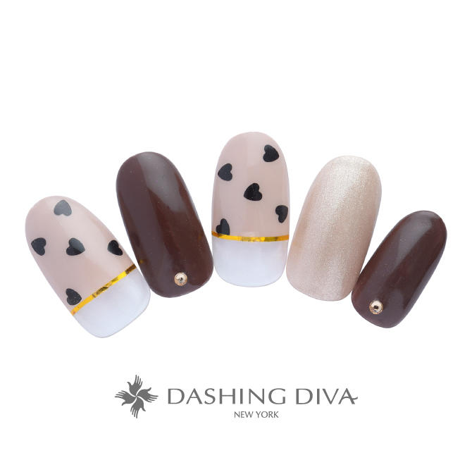 ハートをいっぱい散りばめたキュートなストレートフレンチ （L01-CP2-S13）