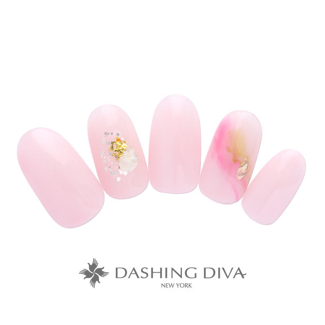 ペールピンクに金の鼓動、タイダイがほどける大人デザイン （L02-CP1-S11）