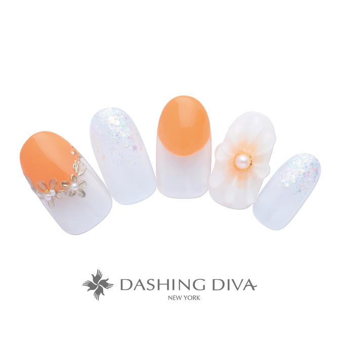 ミラーとぷっくり、ふたつのフラワーはオレンジのアクセント（L03-P12）