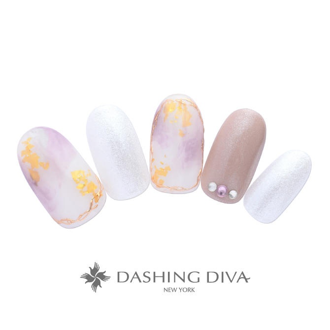 落ち着いたパープルタイダイはゴールドアクセントで引き立てて（L05-CP1-ST12）