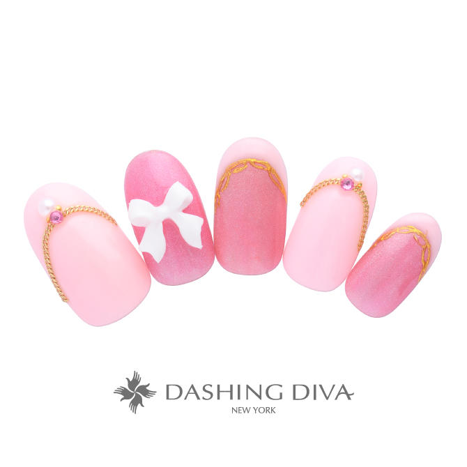 キュートな立体リボン×チェーンでフレンチテイストに（L05-CP1-F12）